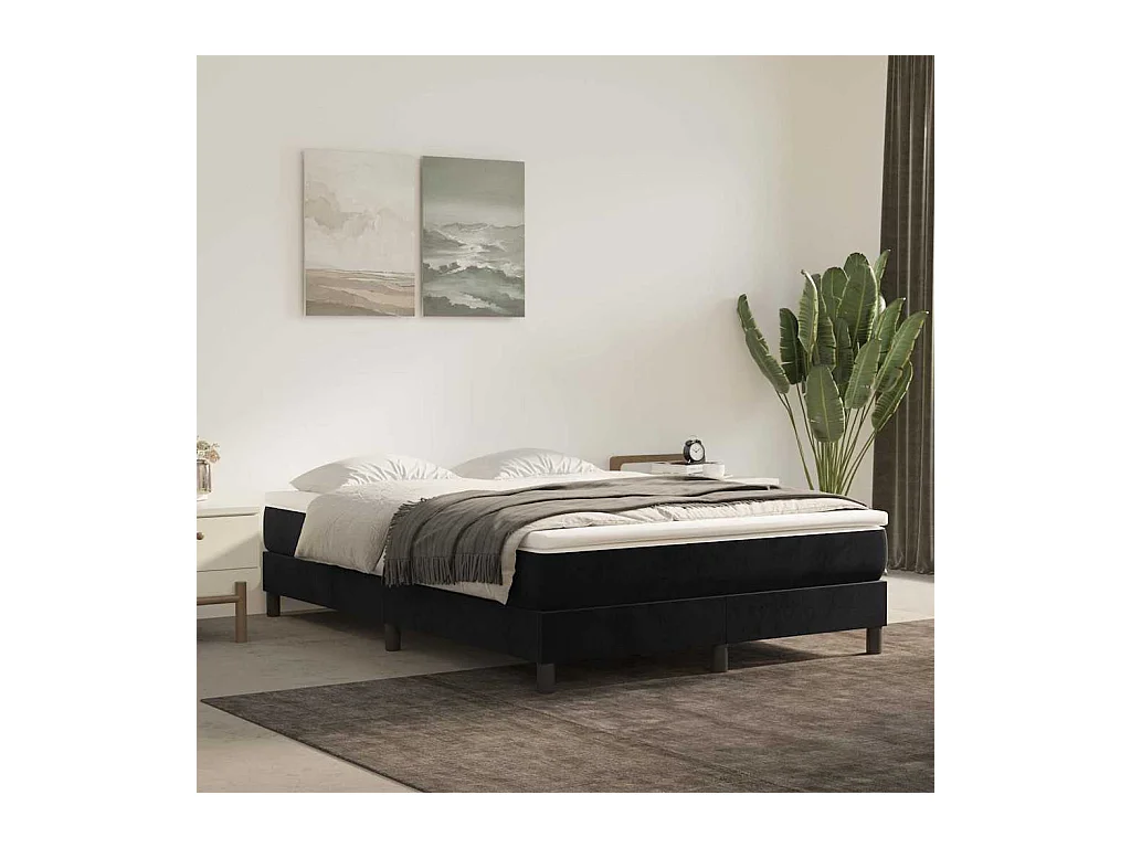 Matelas de lit à ressorts ensachés noir 140x220x20 cm velours