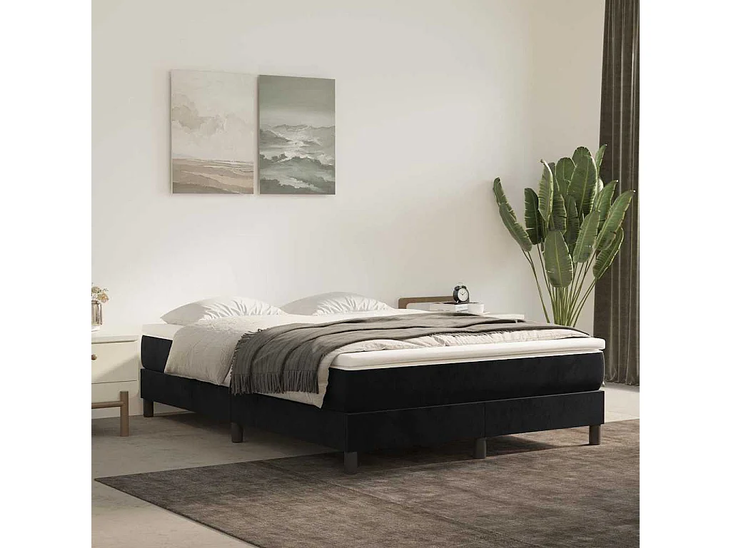 Pocketveringmatras medium 140x220x20 cm fluweel zwart