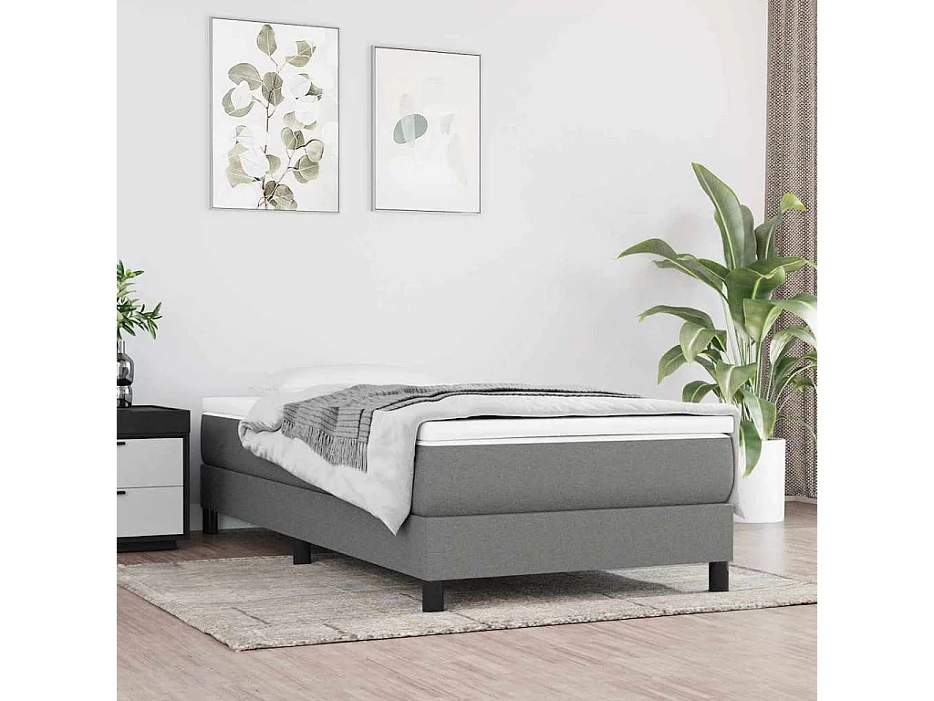 Matelas de lit à ressorts ensachés fermeté moyenne gris foncé 120x190x20 cm