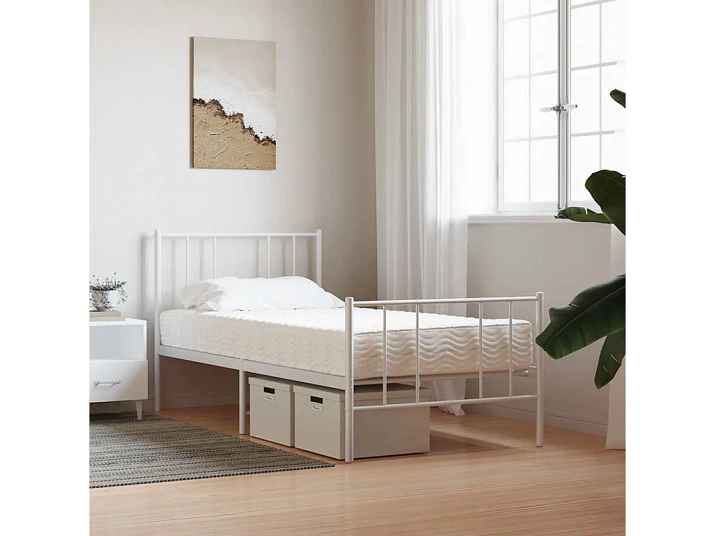Matelas en mousse blanc 100x210 cm dureté H2 H3