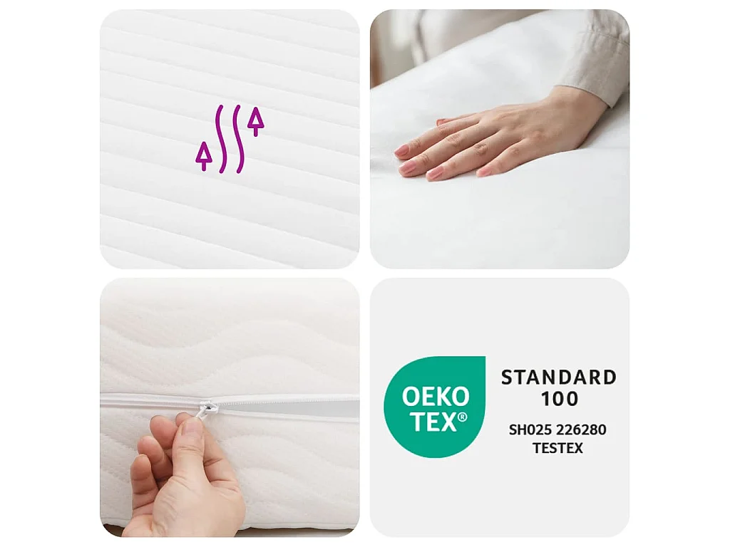 Matelas en mousse blanc 160x220 cm dureté H2 H3