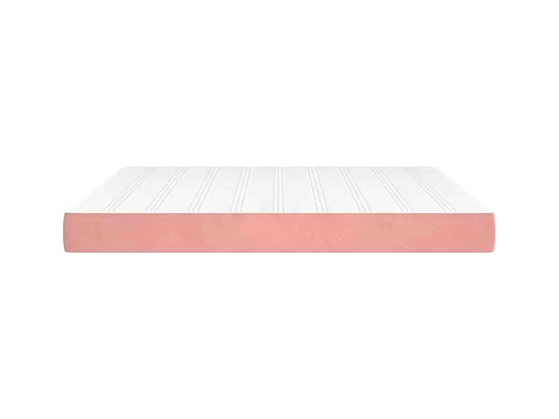 Matelas de lit à ressorts ensachés rose 160x210x20 cm velours