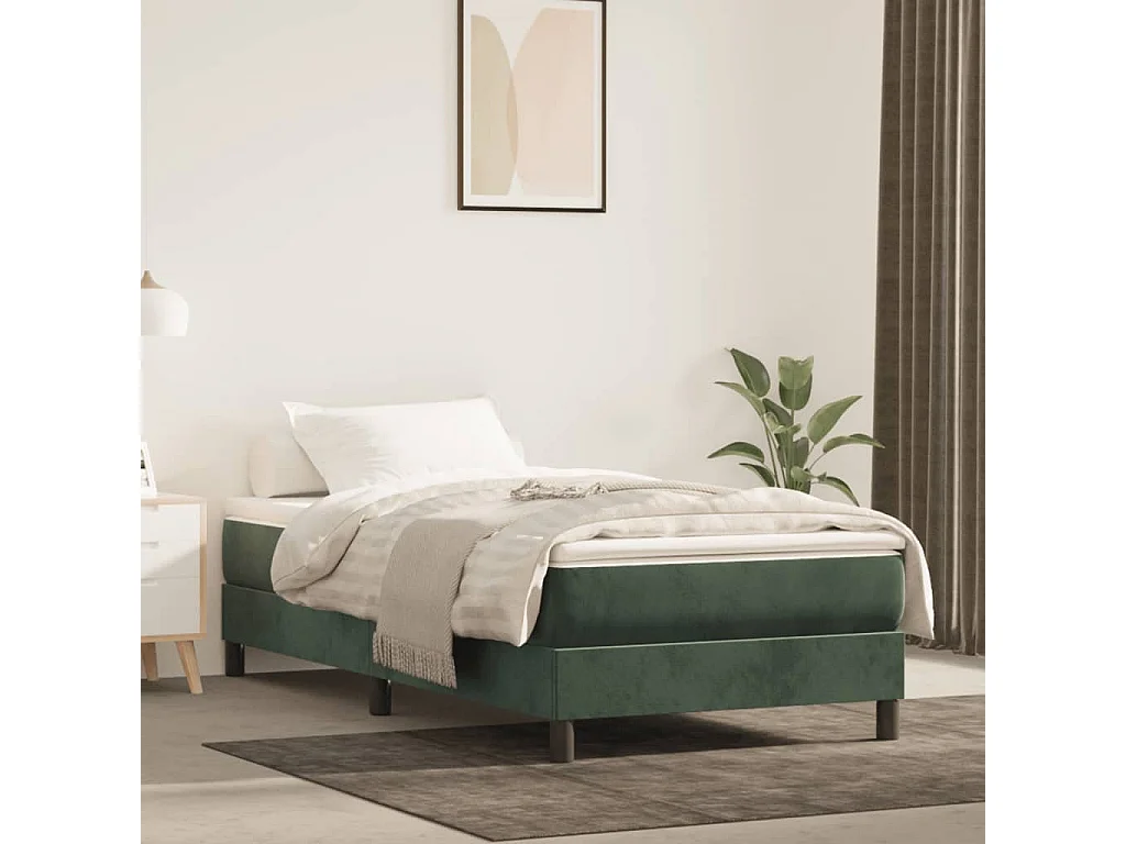 Matelas de lit à ressorts ensachés fermeté moyenne vert foncé 120x190x20 cm