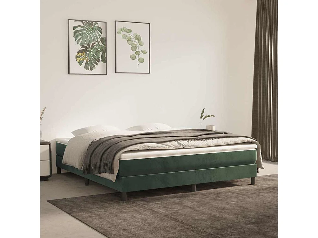 Pocketveringmatras medium 160x220x20 cm fluweel donkergroen