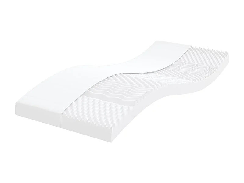 Matelas en mousse blanc 80x220 cm 7 zones dureté 20 ILD