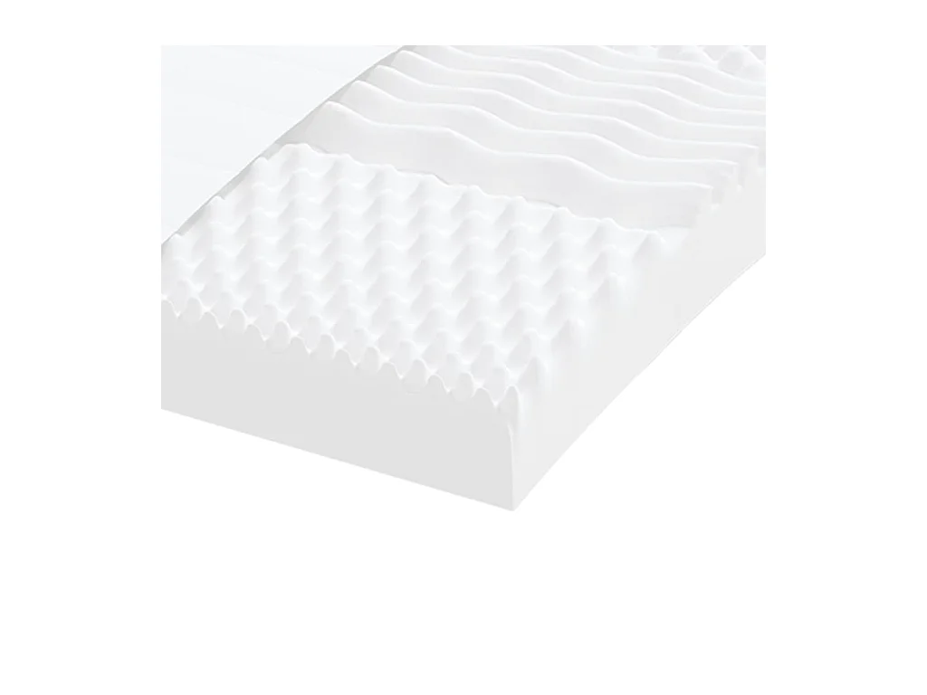 Matelas en mousse blanc 80x220 cm 7 zones dureté 20 ILD