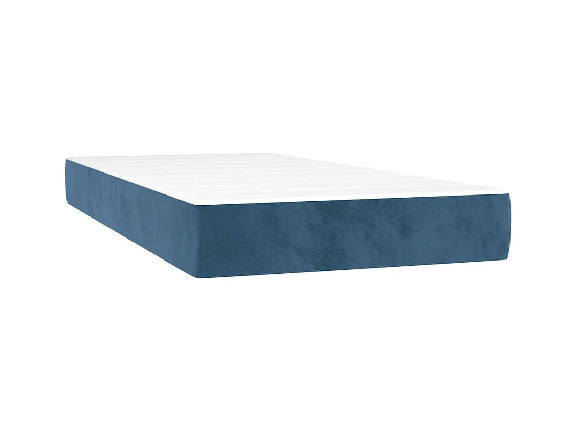 Matelas à ressorts ensachés pour enfants bleu 80x160 cm velours