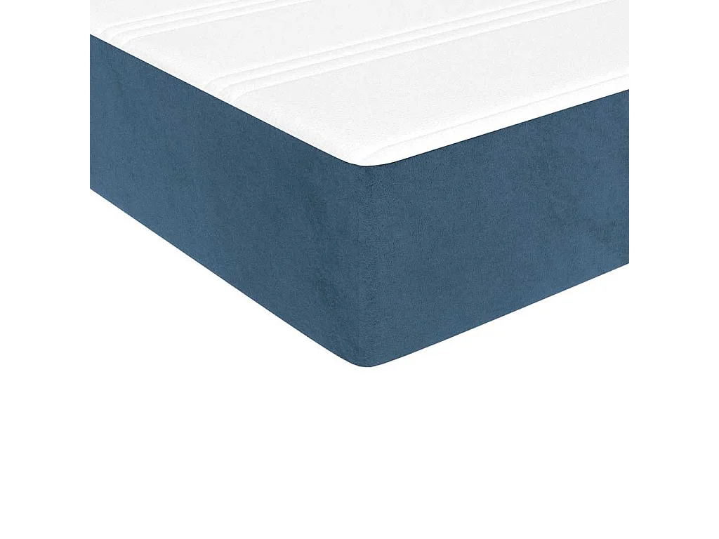 Matelas à ressorts ensachés pour enfants fermeté moyenne bleu 80x160 cm velours