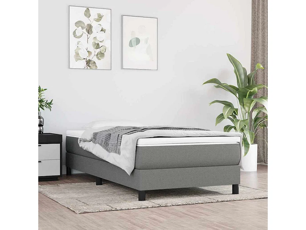 Materasso a Molle per Bambini Rigidità Media Grigio Scuro 80x160 cm in Tessuto