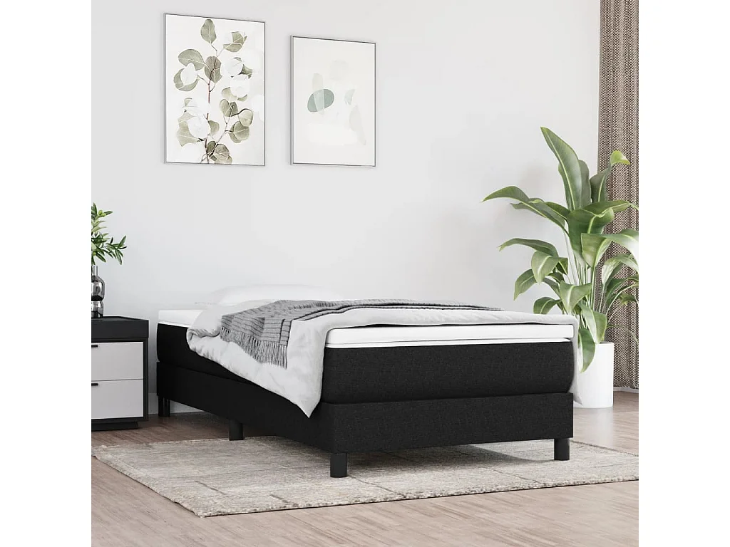 Matelas de lit à ressorts ensachés fermeté moyenne noir 120x190x20 cm Tissu