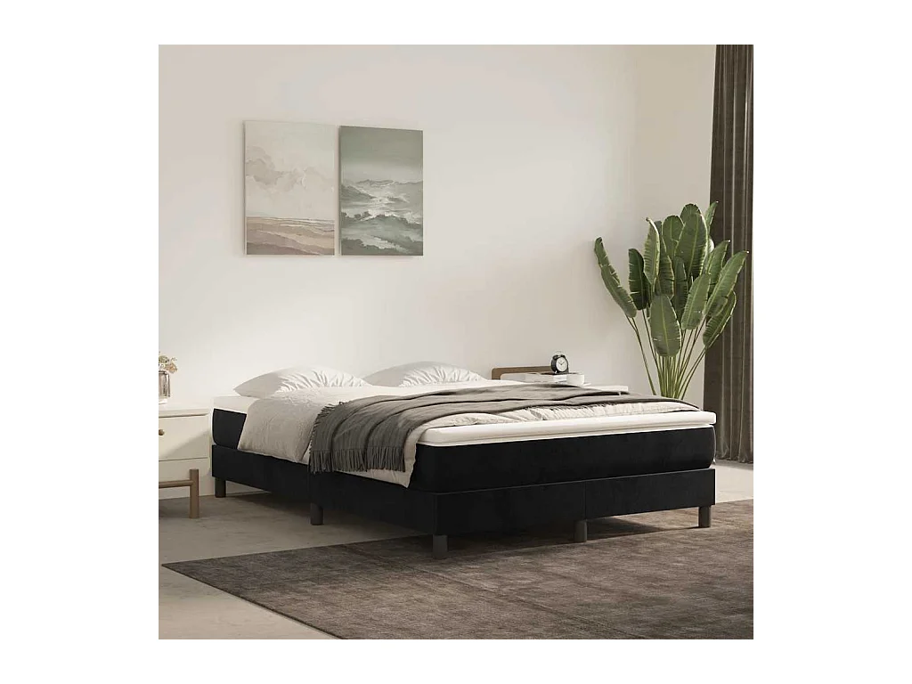 Matelas de lit à ressorts ensachés noir 120x210x20 cm velours