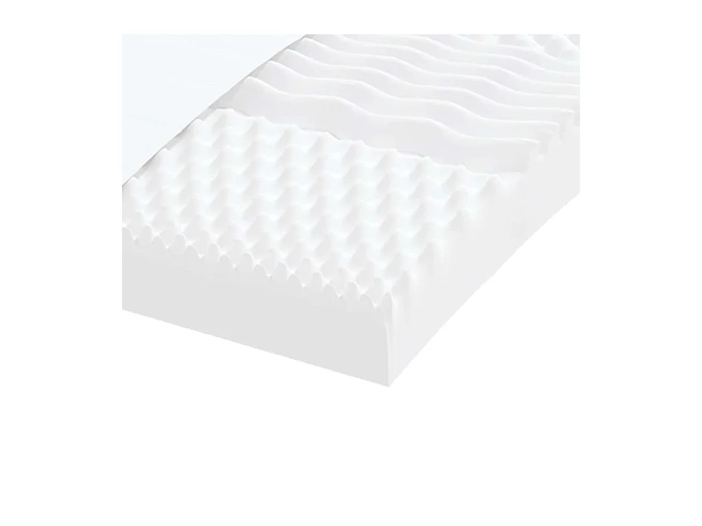 Matelas en mousse blanc 140x210 cm 7 zones dureté 20 ILD