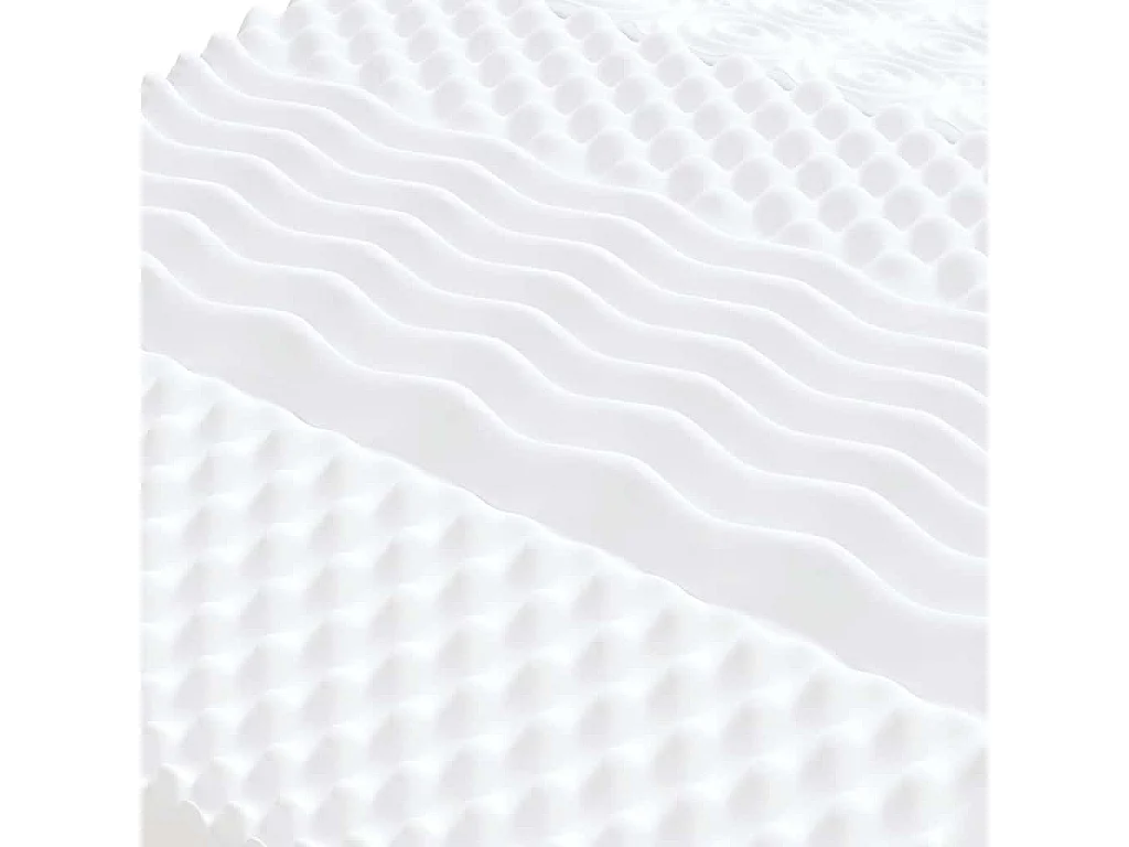 Schaumstoffmatratze Weiß 140x210 cm 7-Zonen Härtegrad 20 ILD