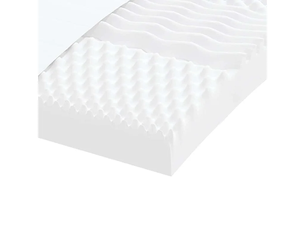 Schaumstoffmatratze Weiß 140x210 cm 7-Zonen Härtegrad 20 ILD