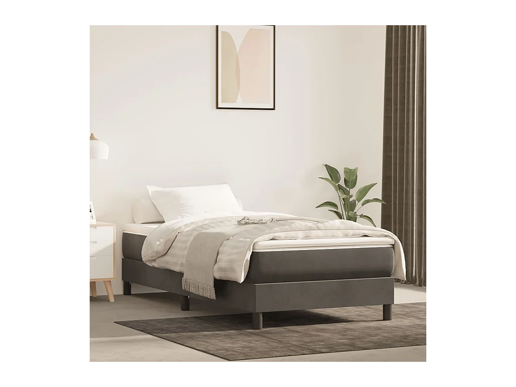 Matelas de lit à ressorts ensachés gris foncé 120x190x20 cm