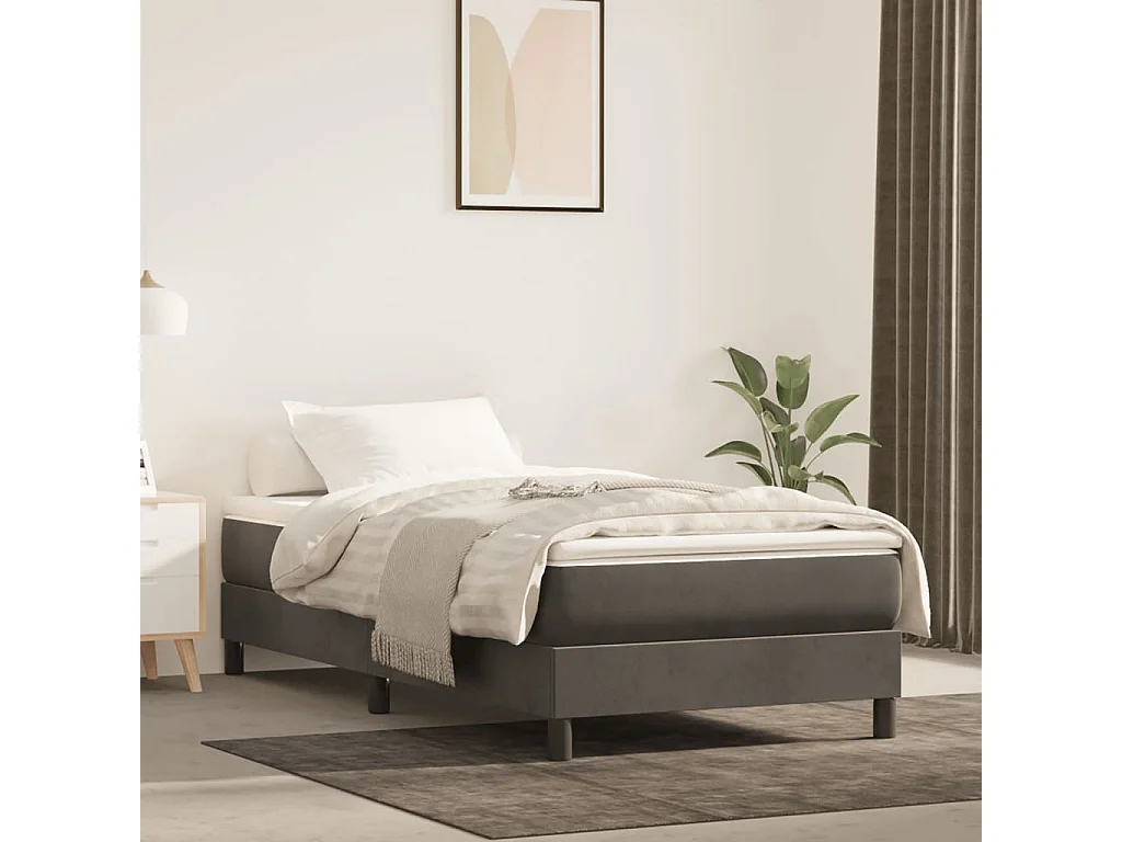 Matelas de lit à ressorts ensachés gris foncé 120x190x20 cm