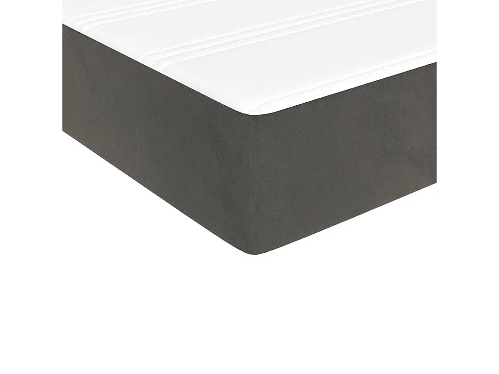 Matelas de lit à ressorts ensachés gris foncé 120x190x20 cm