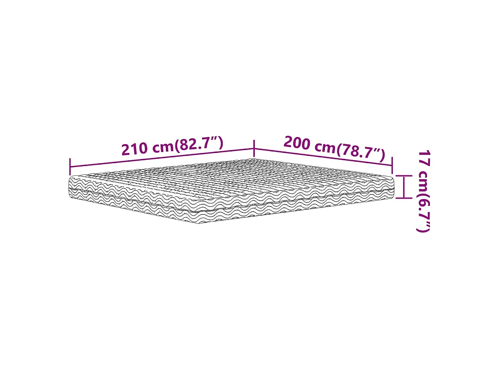 Matelas en mousse blanc 200x210 cm dureté H2 H3