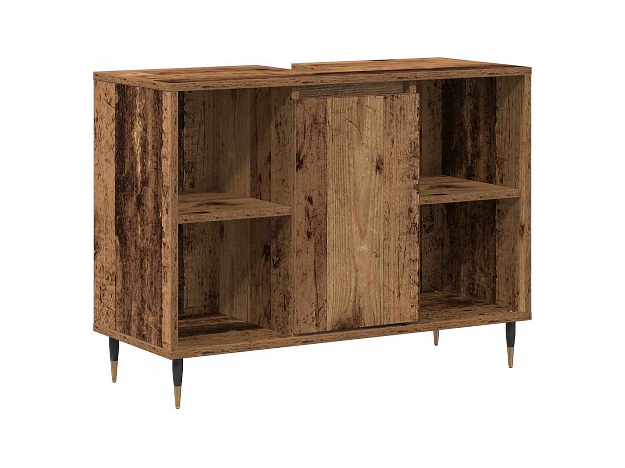 Cabinet de salle de bain avec porte Bois ancien 80 x 33 x 60 cm
