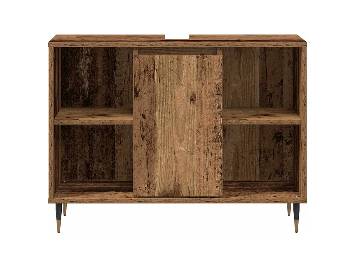 Cabinet de salle de bain avec porte Bois ancien 80 x 33 x 60 cm