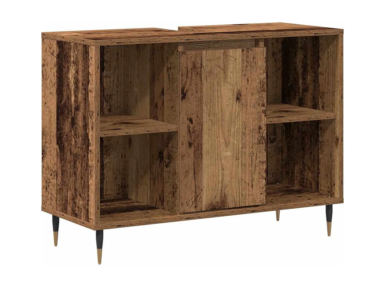 Cabinet de salle de bain avec porte Bois Ancien 80 x 33 x 60 cm