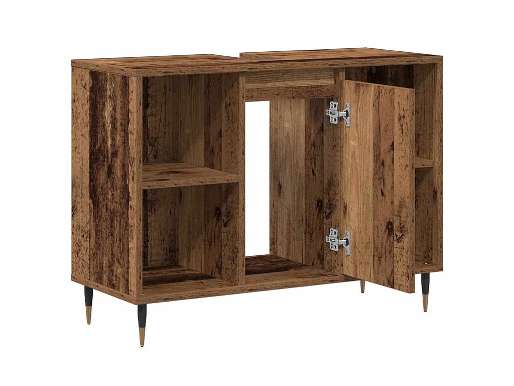 Cabinet de salle de bain avec porte Bois Ancien 80 x 33 x 60 cm
