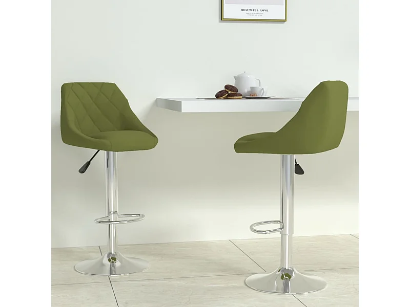 Tabourets de bar lot de 2 vert clair velours