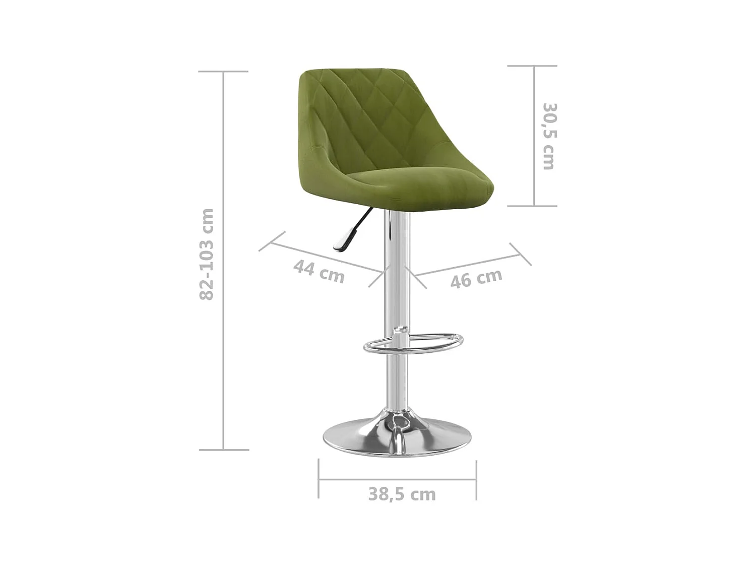 Tabourets de bar lot de 2 vert clair velours