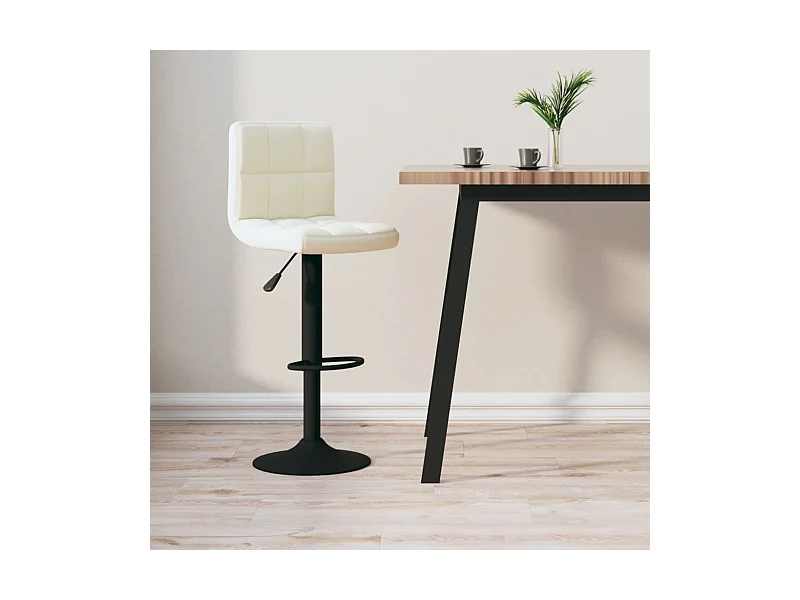 Barkruk fluweel crèmekleurig