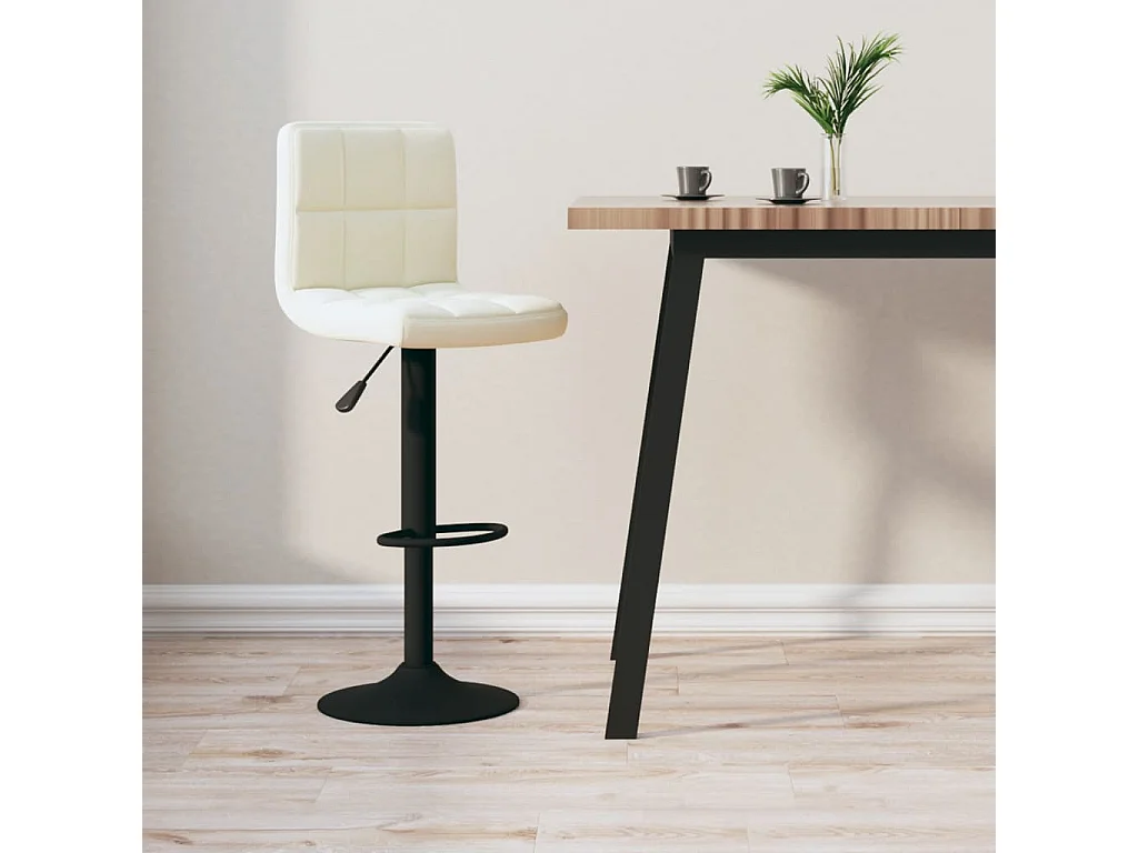 Banco de bar veludo cor creme