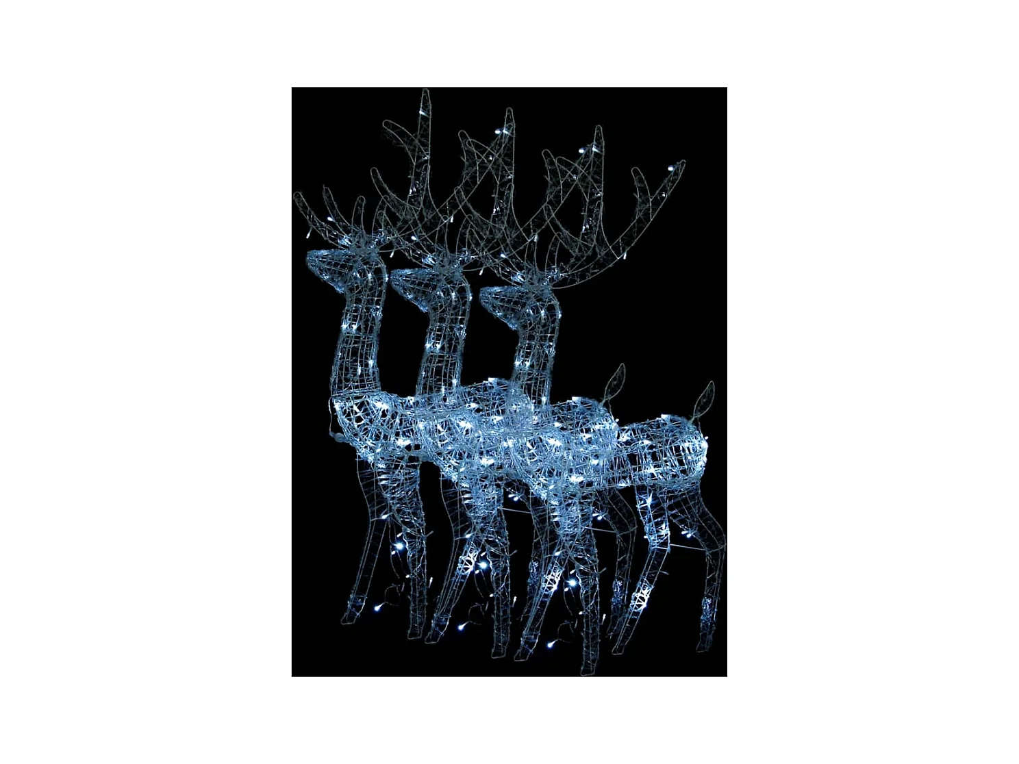 Decorazioni Natalizie Renne in Acrilico 3pz 120cm Bianco Freddo
