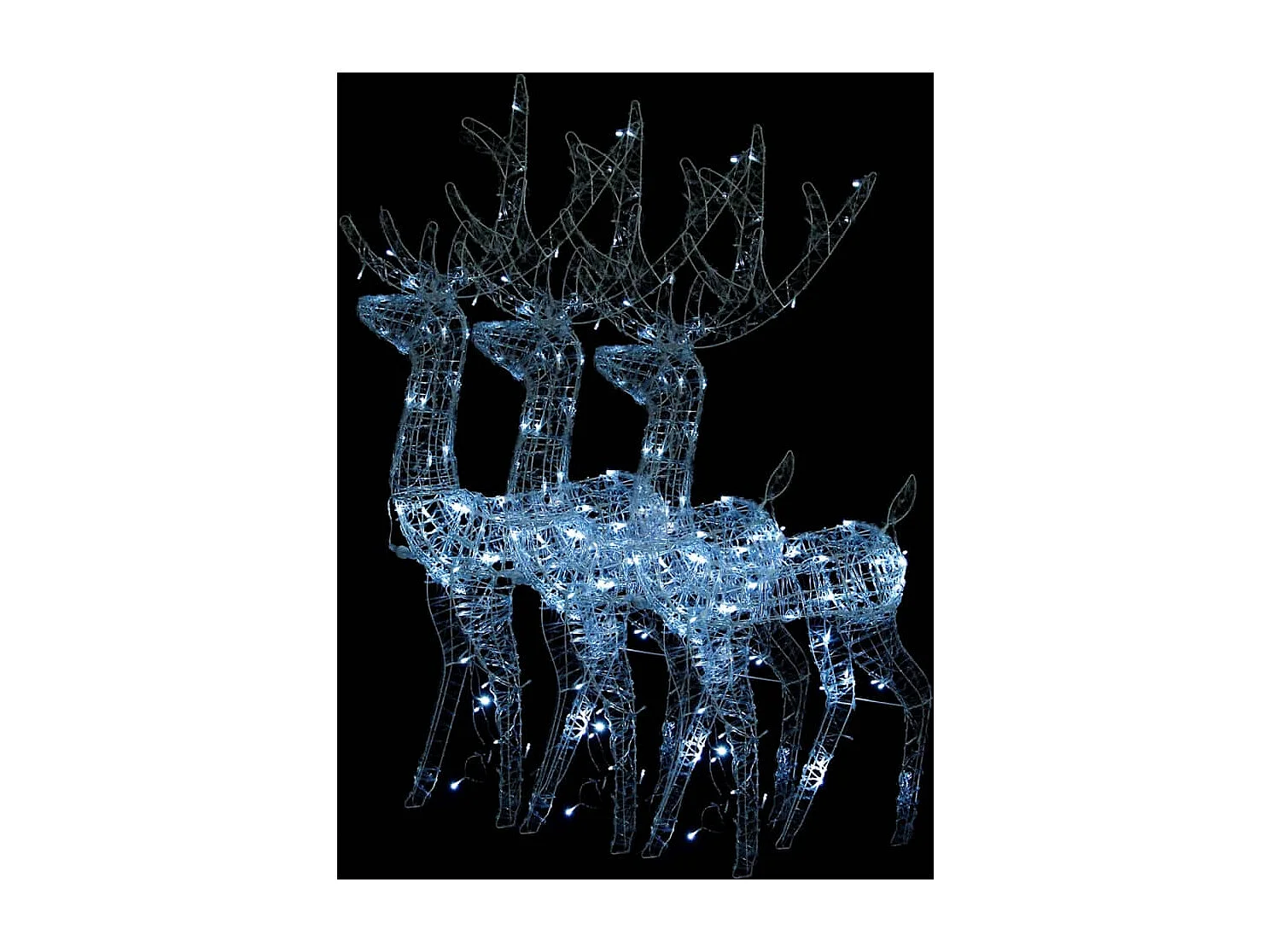 Décorations de Noël de renne Acrylique 3 pcs 120 cm Blanc froid