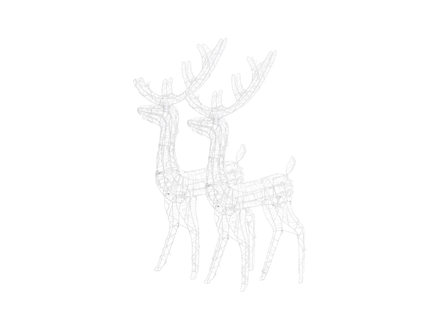 Décorations de Noël de renne Acrylique 2 pcs 120 cm Blanc froid