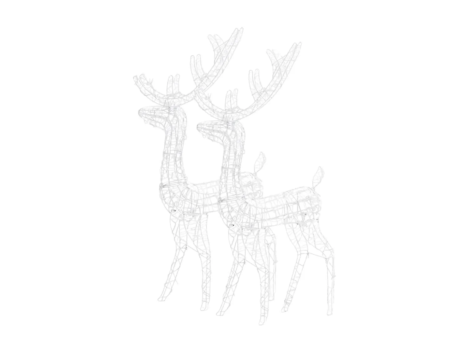 Décorations de Noël de renne Acrylique 2 pcs 120 cm Blanc froid