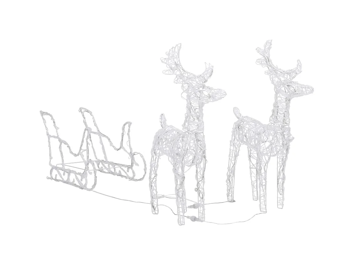 Décoration de Noël avec Rennes et traîneau 240 LED Acrylique
