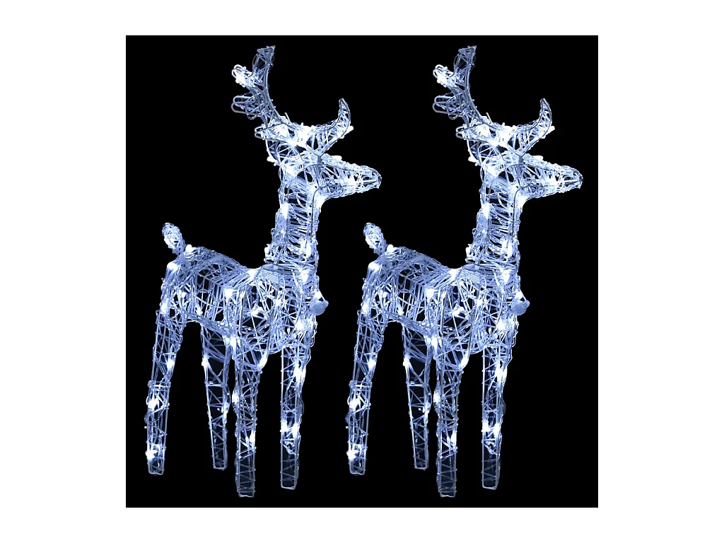 Décoration de Noël avec Rennes et traîneau 240 LED Acrylique