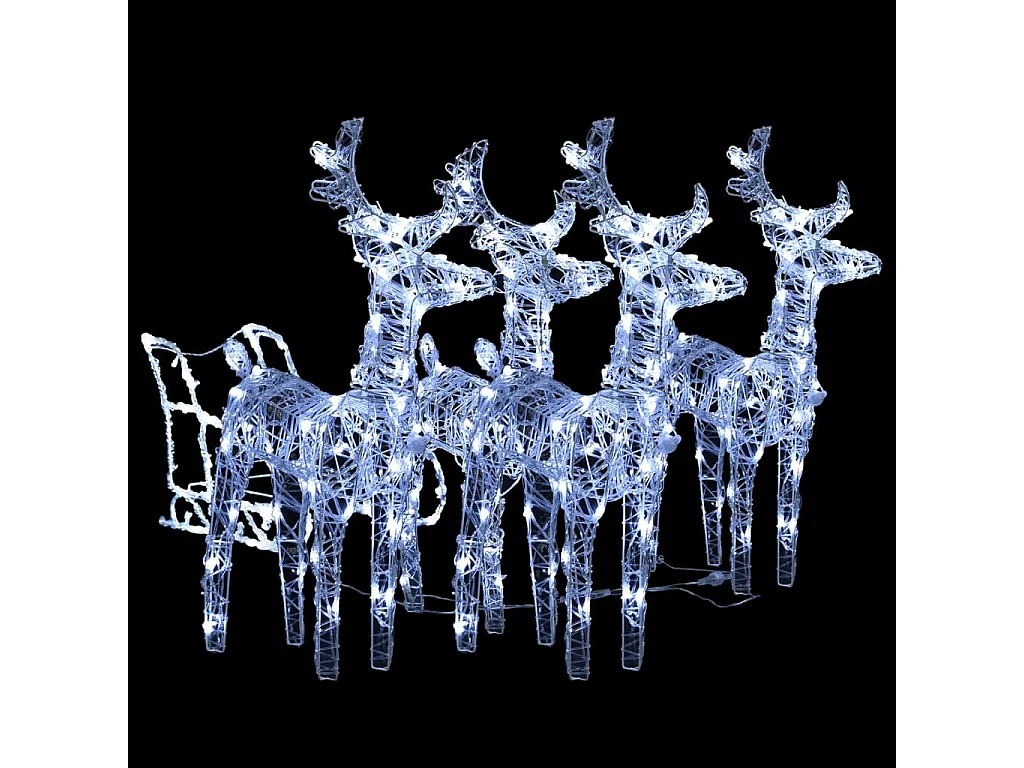 Kerstversiering rendieren en slee 240 LED's acryl