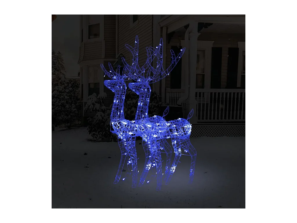 Decorazioni Natalizie Renne in Acrilico 2 pz 120 cm Blu