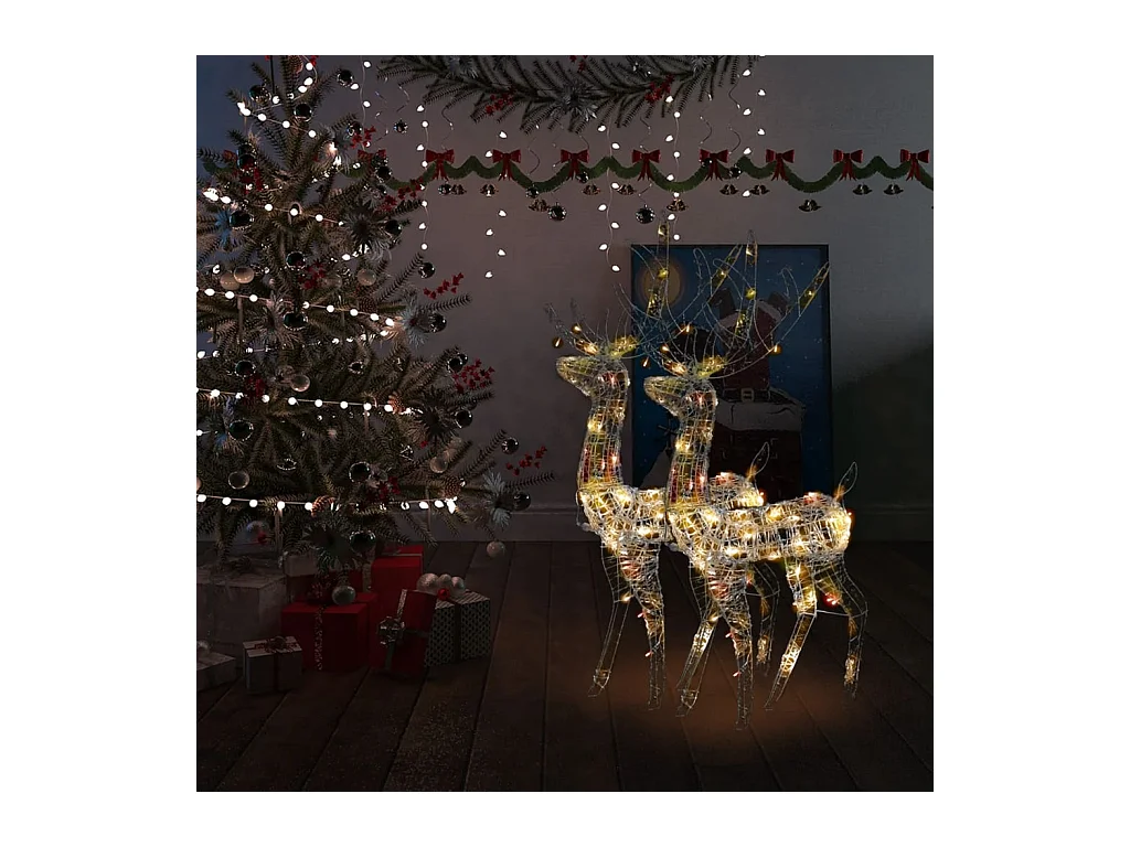 Décorations de Noël de renne Acrylique 2 pcs 120 cm Multicolore