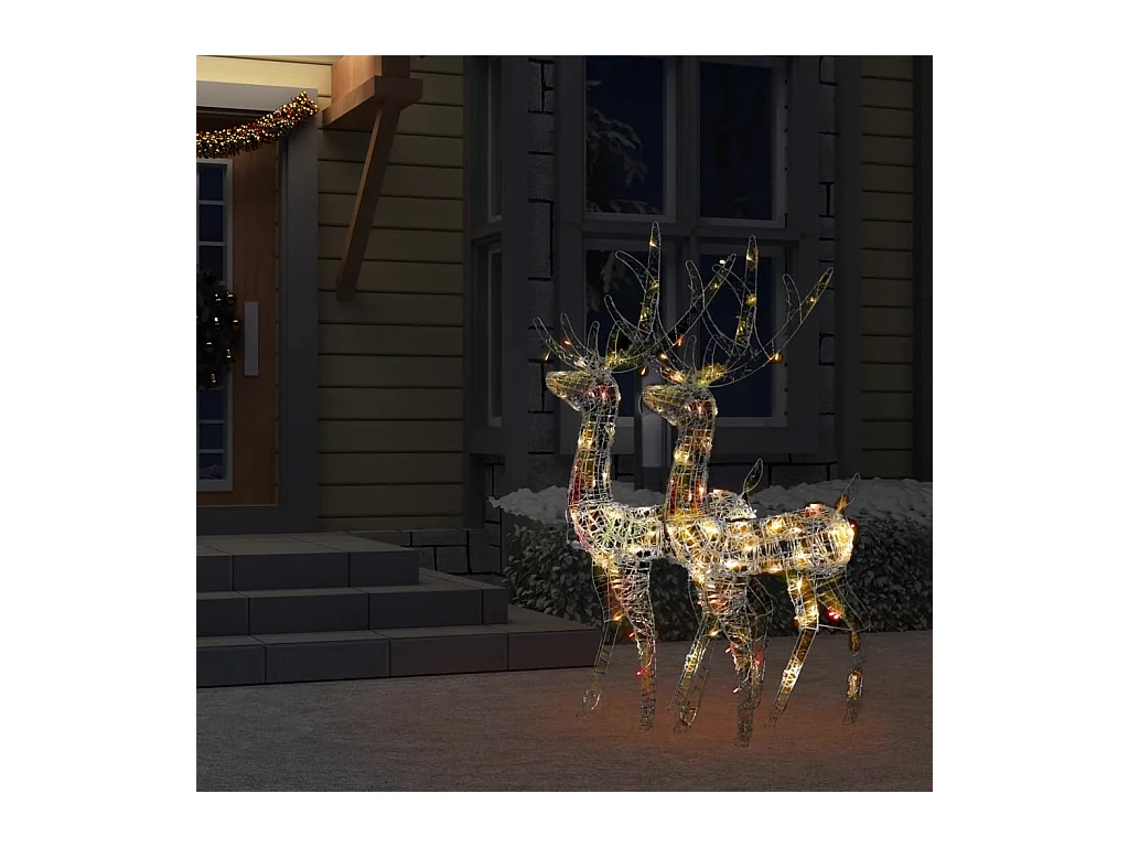 Décorations de Noël de renne Acrylique 2 pcs 120 cm Multicolore