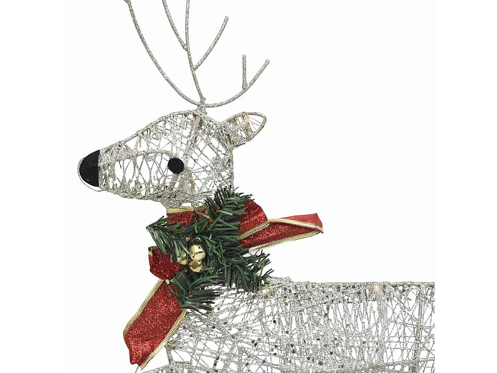 Kerstdecoratie rendieren en slee 60 LED's goudkleurig