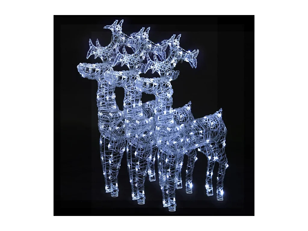 Décorations de Noël de renne 3 pcs 60x16x100 cm Acrylique