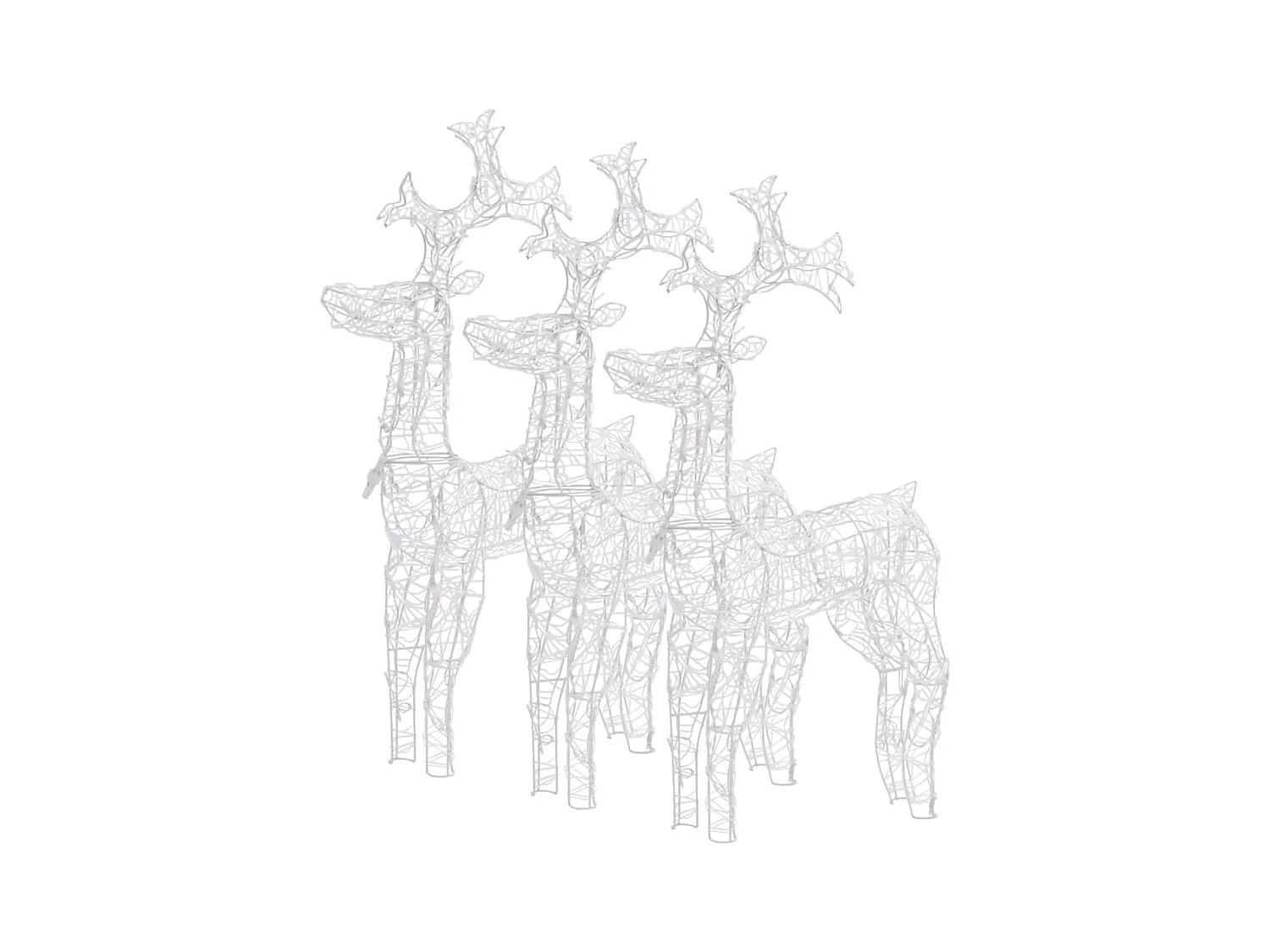 Décorations de Noël de renne 3 pcs 60x16x100 cm Acrylique