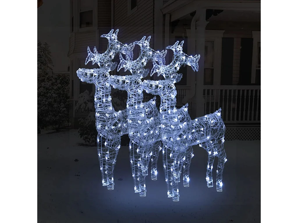 Decorazioni Natalizie Renne 3 pz 60x16x100 cm in Acrilico