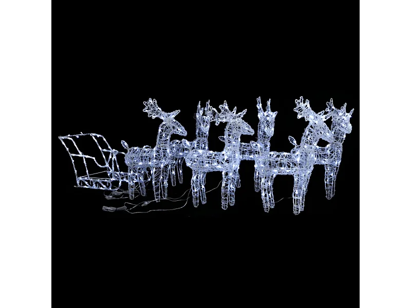 Rentiere Schlitten Weihnachtsdekoration 320 LEDs Acryl