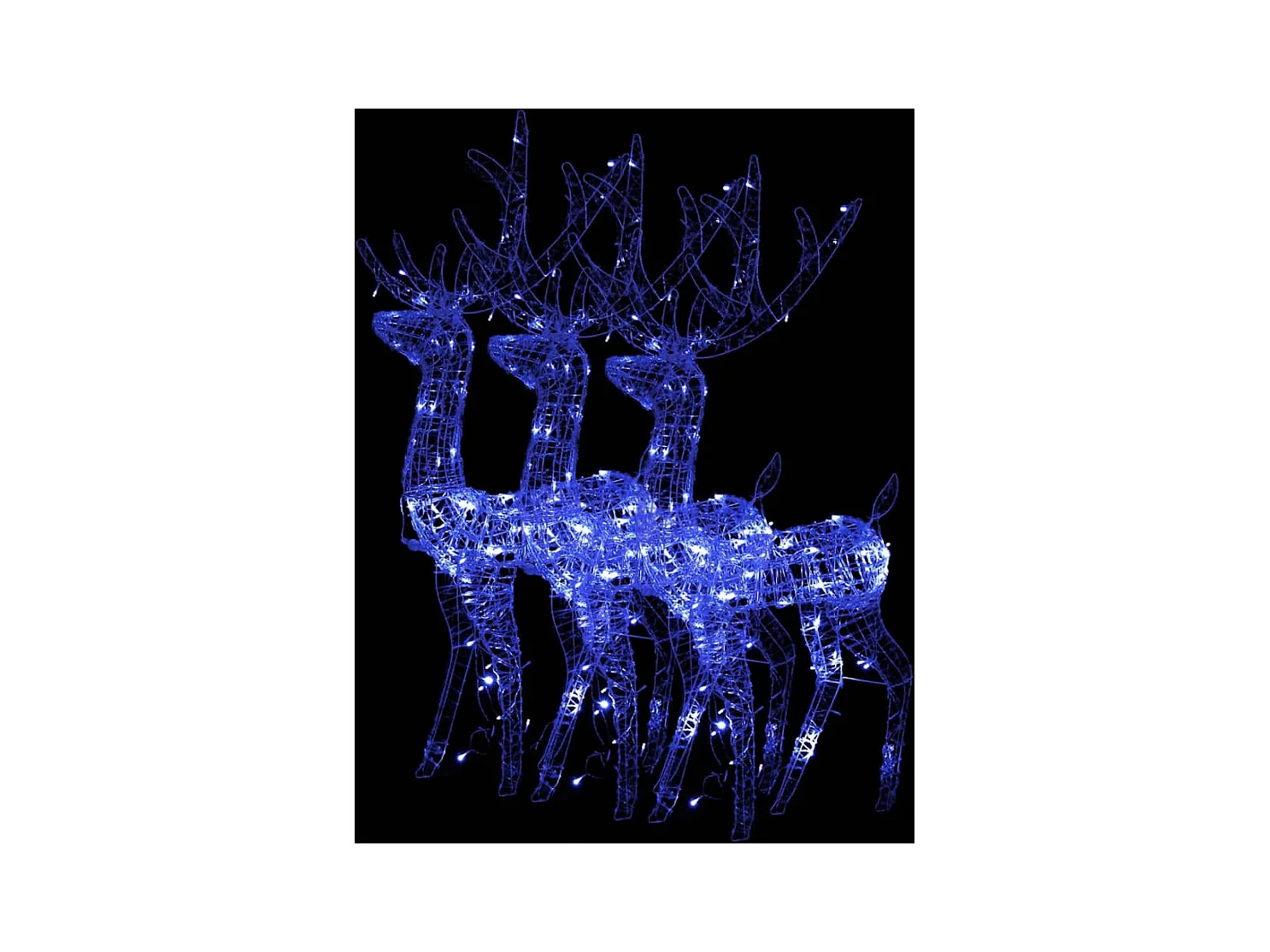 Décorations de Noël de renne Acrylique 3 pcs 120 cm Bleu