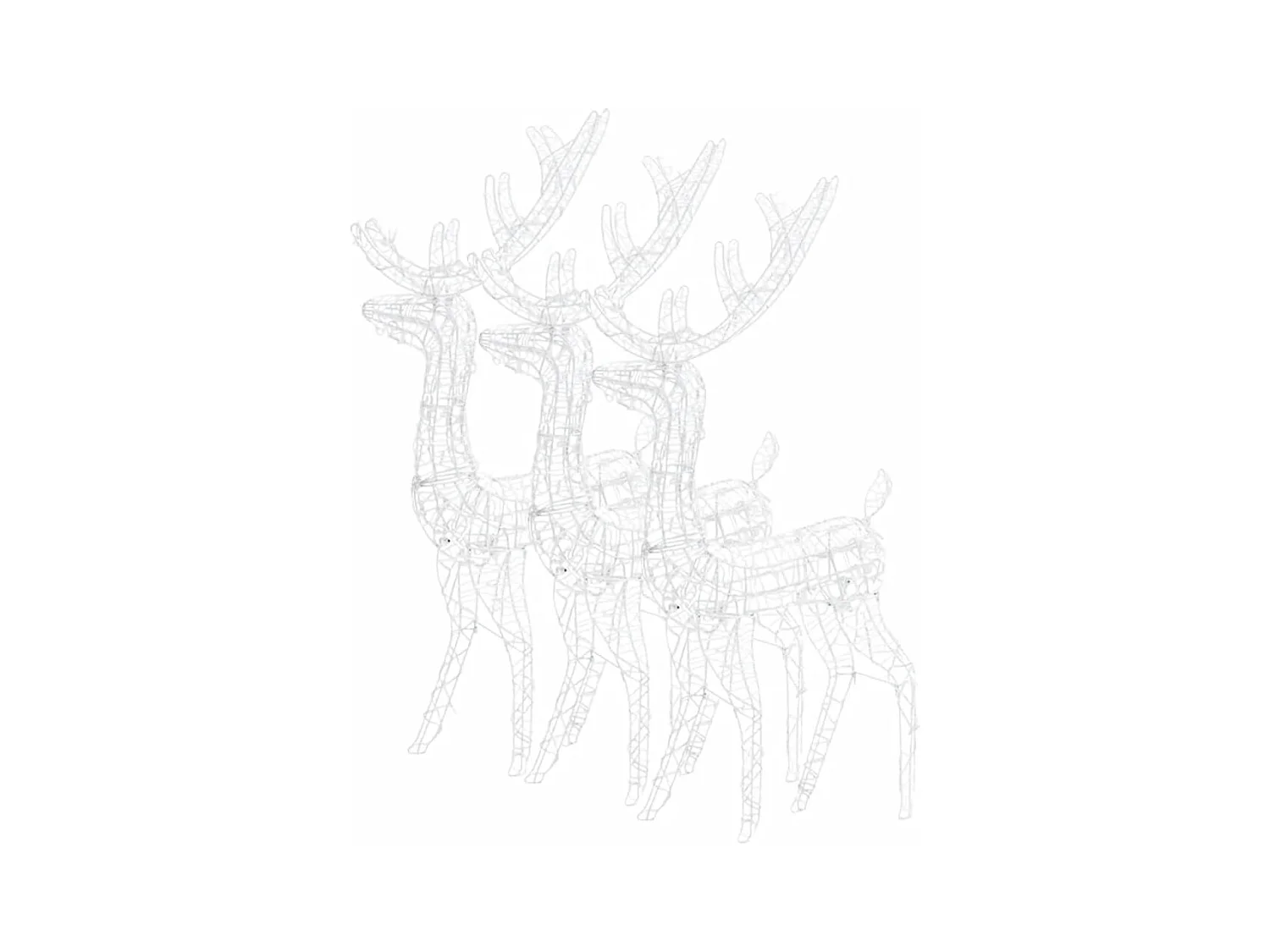 Décorations de Noël de renne Acrylique 3 pcs 120 cm Bleu