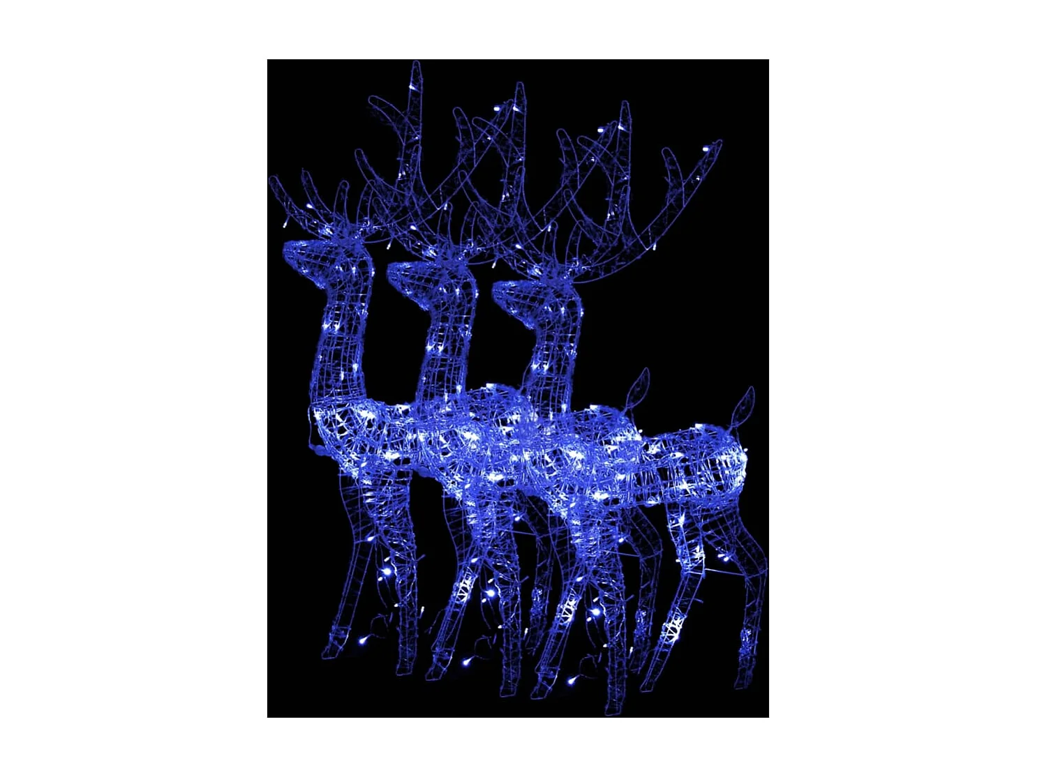 LED-Rentiere 3 Stk. Acryl 120 cm Blau