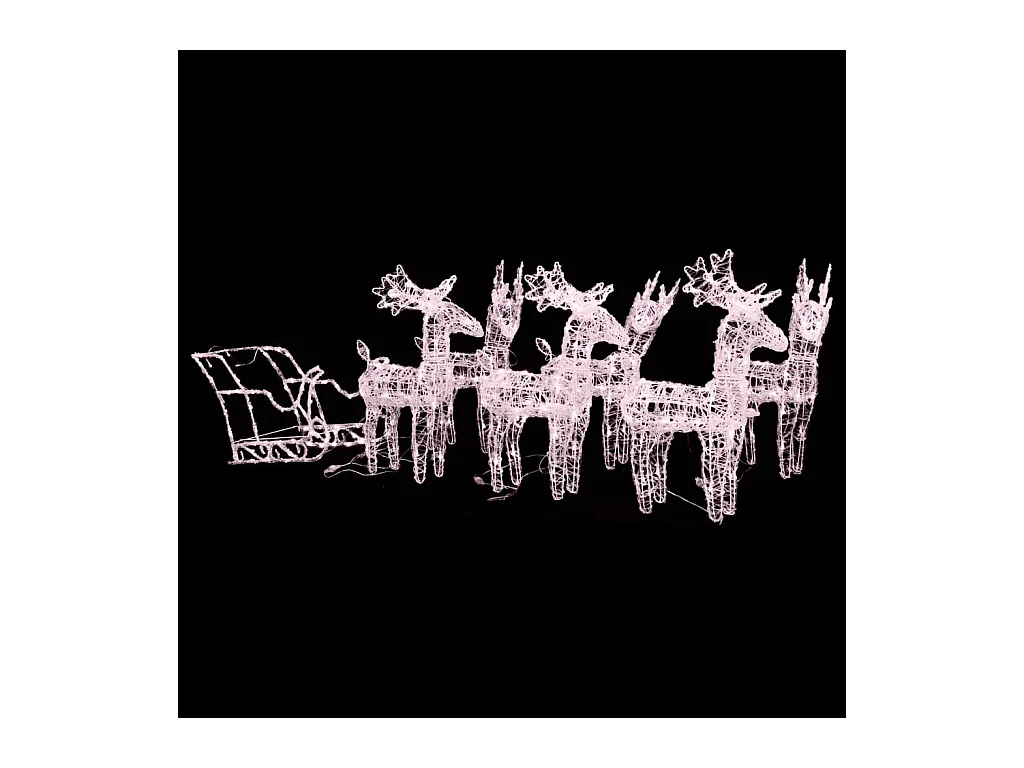 Rentiere Schlitten Weihnachtsdekoration 320 LEDs Acryl