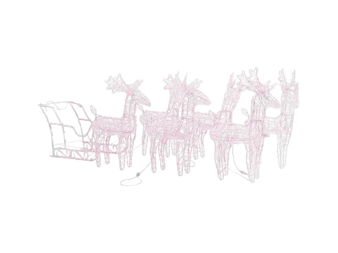 Rentiere Schlitten Weihnachtsdekoration 320 LEDs Acryl